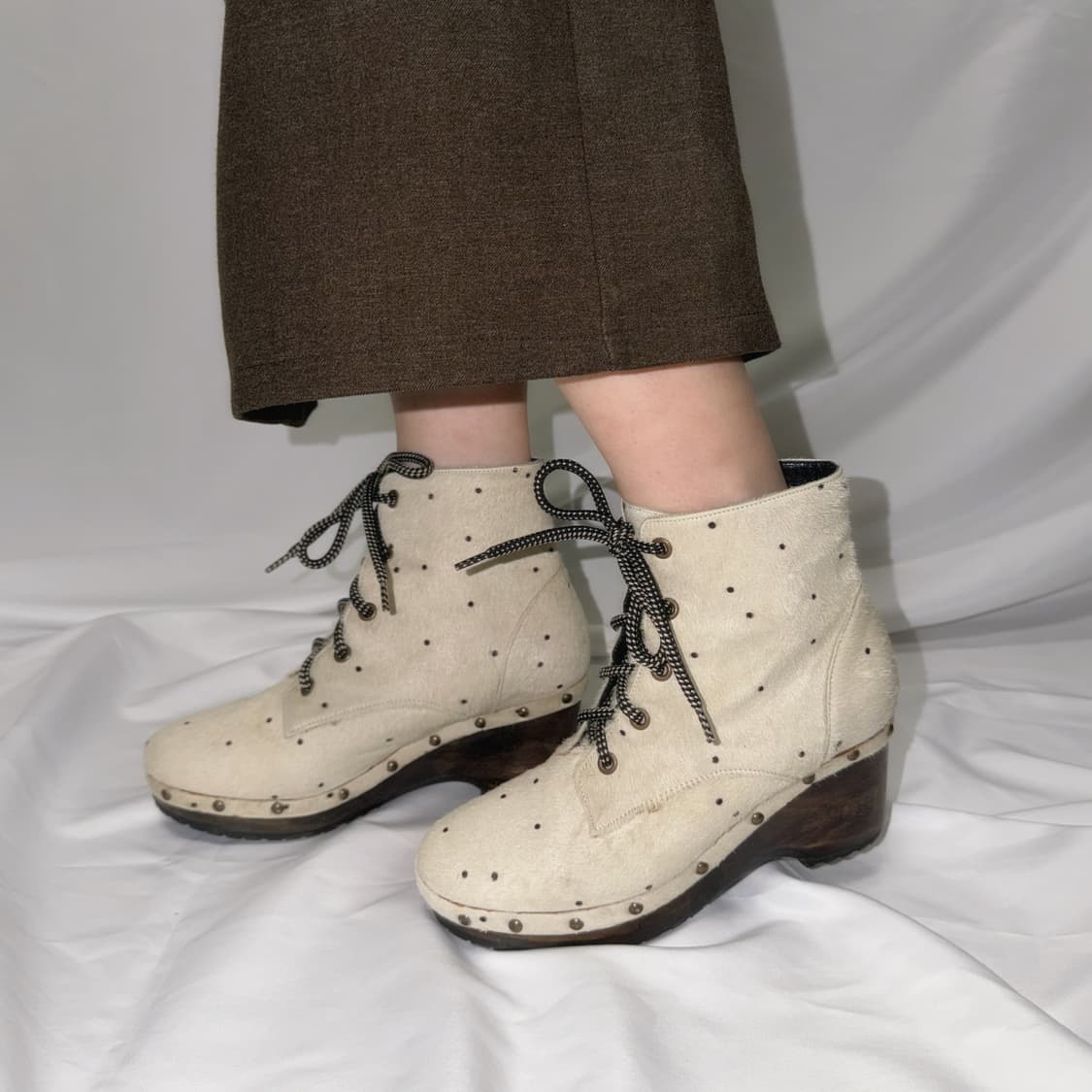 오프닝세레머니 카프 헤어 웨지힐 부츠 상품이미지1