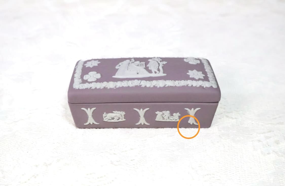 [컨디션할인] 웨지우드 제스퍼웨어 라일락 직사각트링켓 소품함 상품이미지5