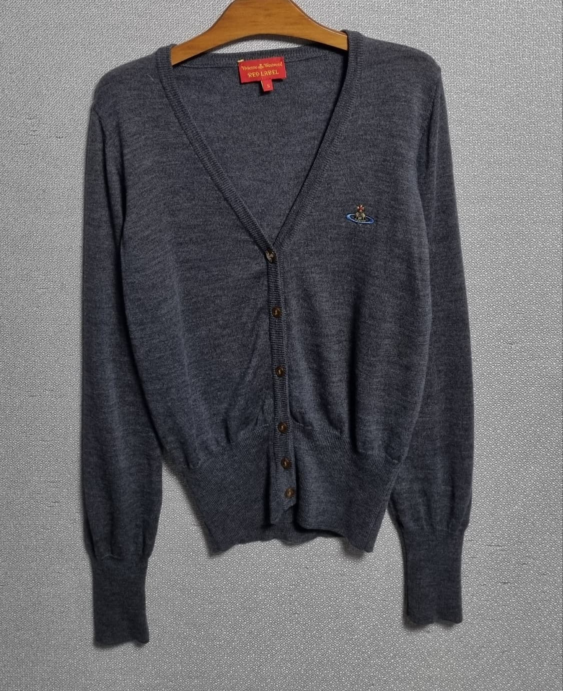 S ) 비비안웨스트우드 그레이 울100% 니트 가디건 상품이미지1
