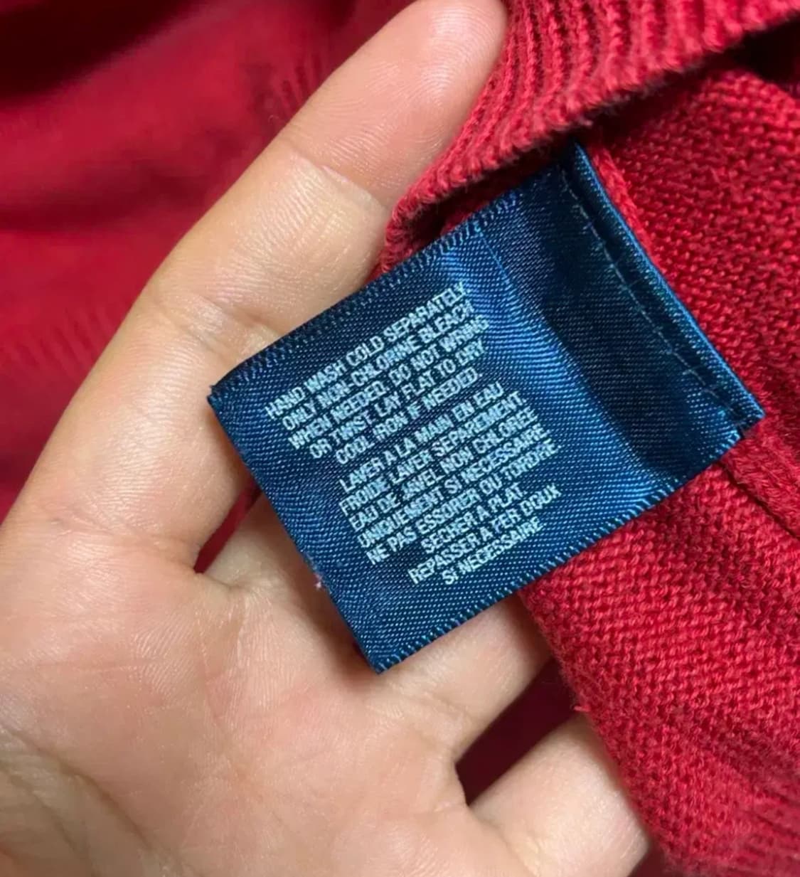 폴로 랄프로렌 레드 브이넥 니트 XL 상품이미지3