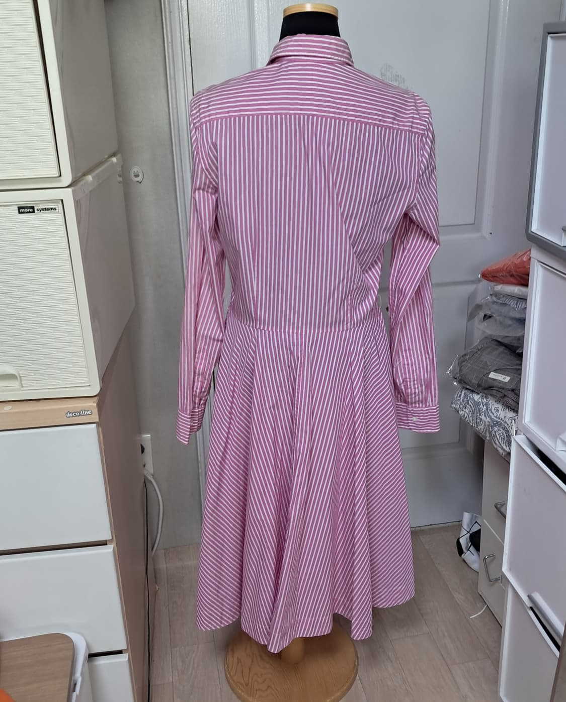 폴로 랄프로렌 핑크 스트라이프 셔츠 원피스 6사이즈 상품이미지3