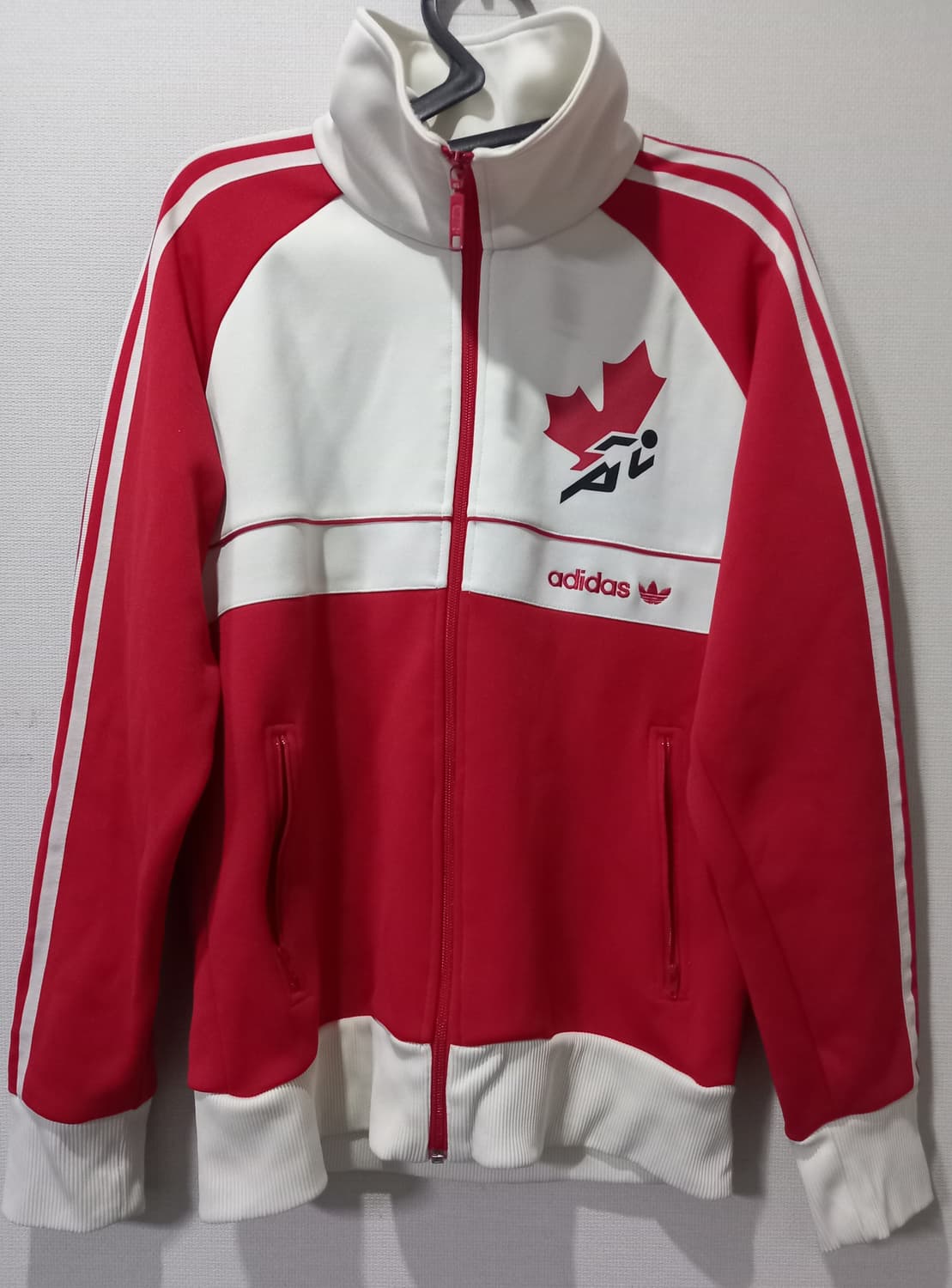 아디다스 캐나다 빨흰 트랙탑 저지 져지집업 95/M 상품이미지1
