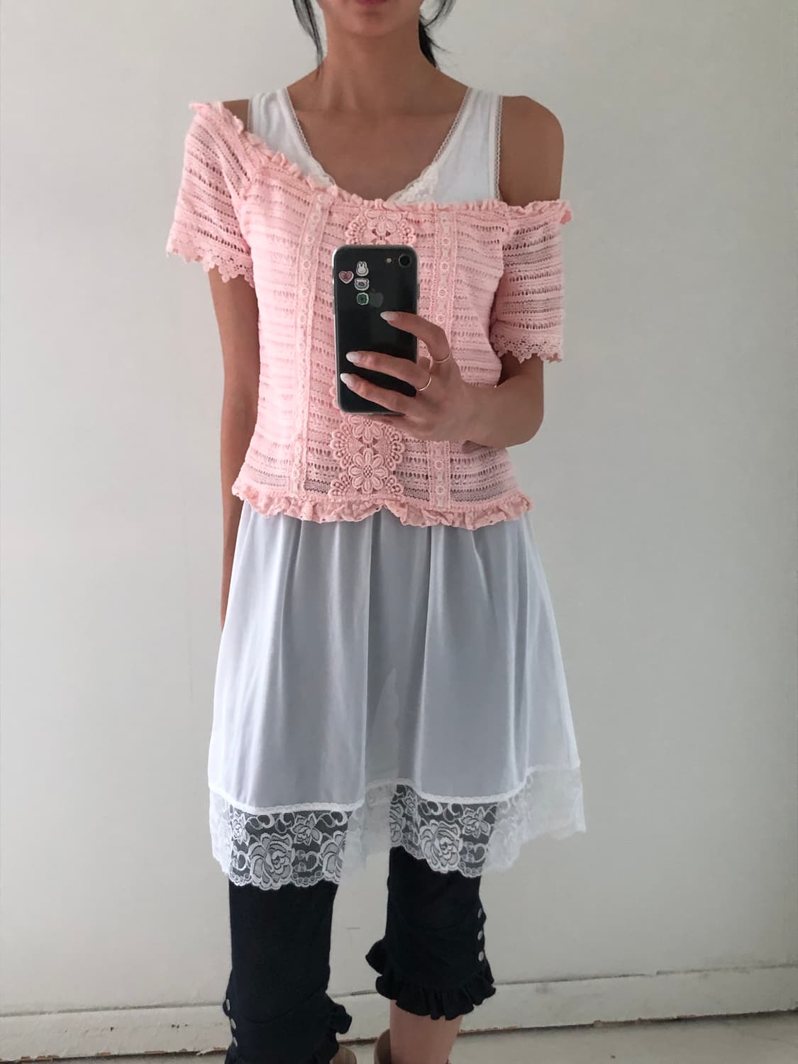일본빈티지 리즈리사 프릴 레이스 반팔 상품이미지3