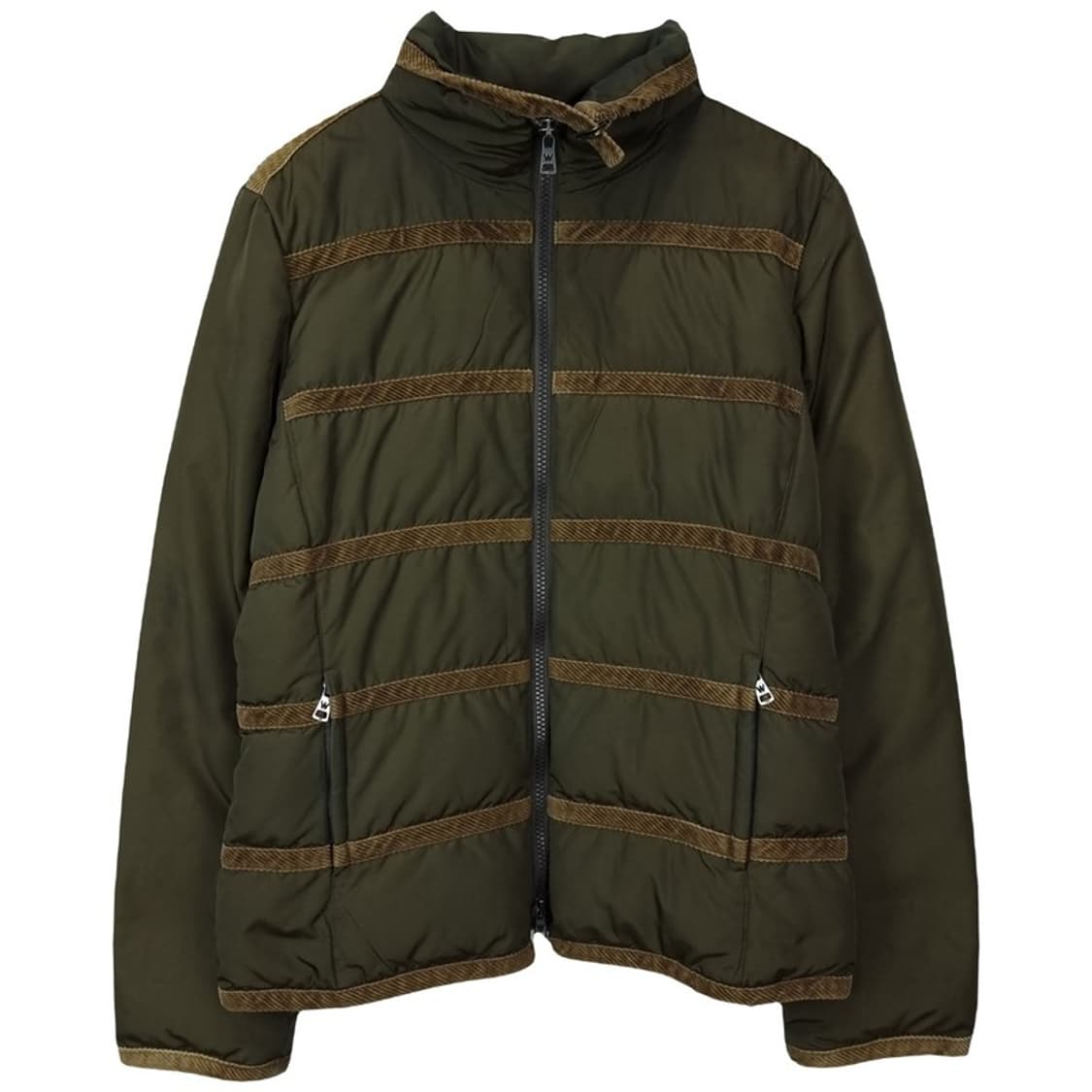 [막스마라] 테이핑 바인딩 경량 패딩 카키 P01099 상품이미지2