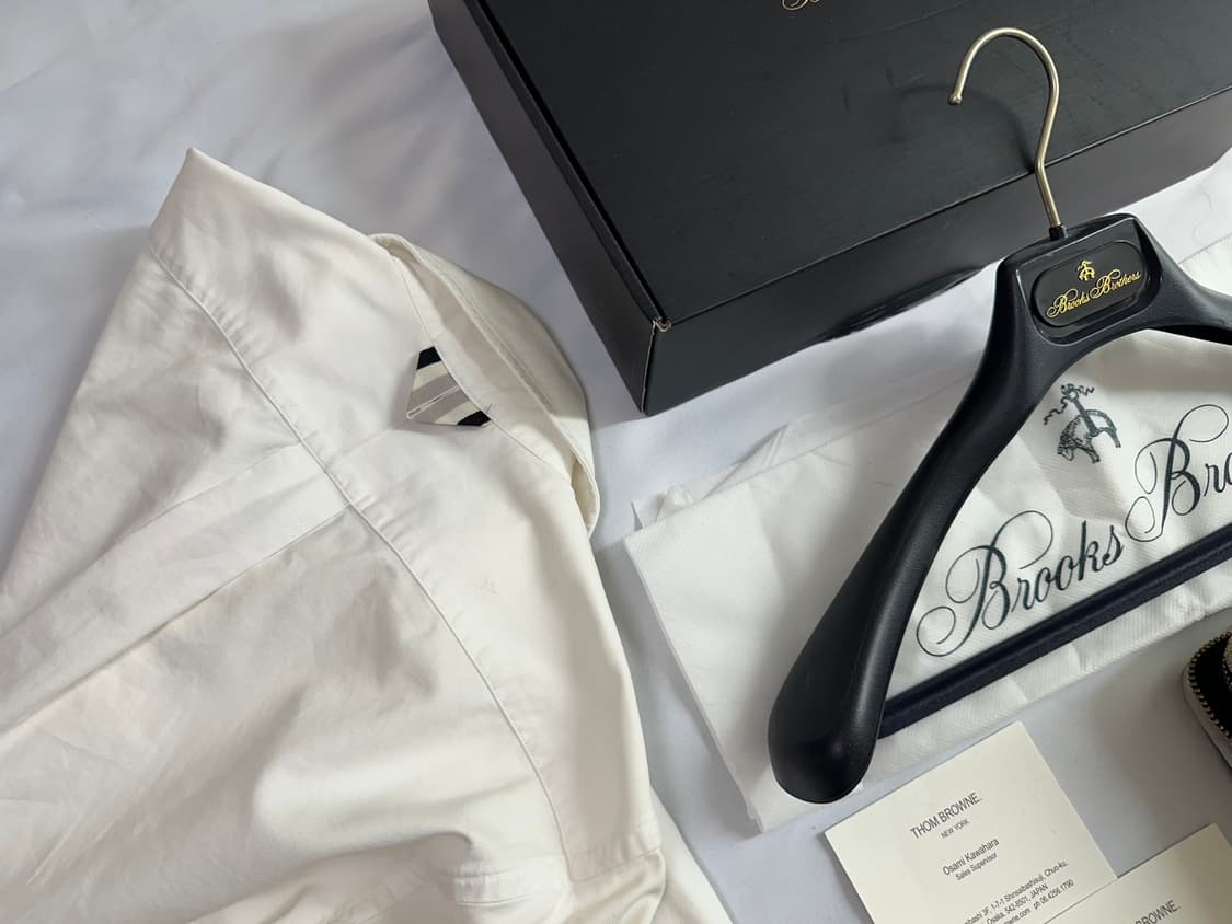 블랙플리스 by톰브라운 흑백 삼선 옥스포드 버튼다운 셔츠 상품이미지1