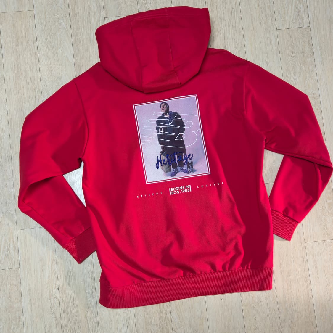 뉴발란스 헤리티지 레드 후드티 L 상품이미지7