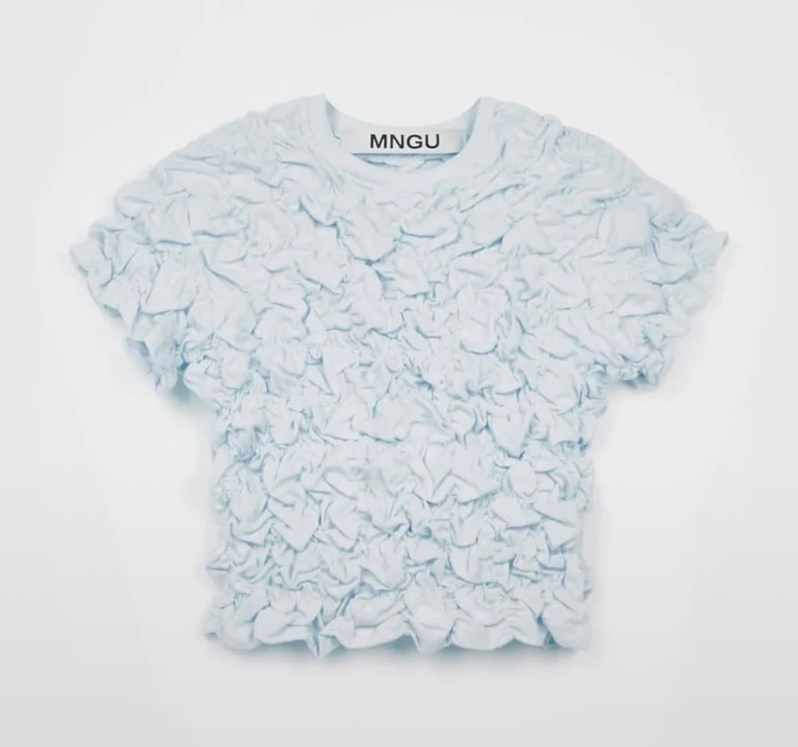 MNGU 러플 크롭티 블루 상품이미지3