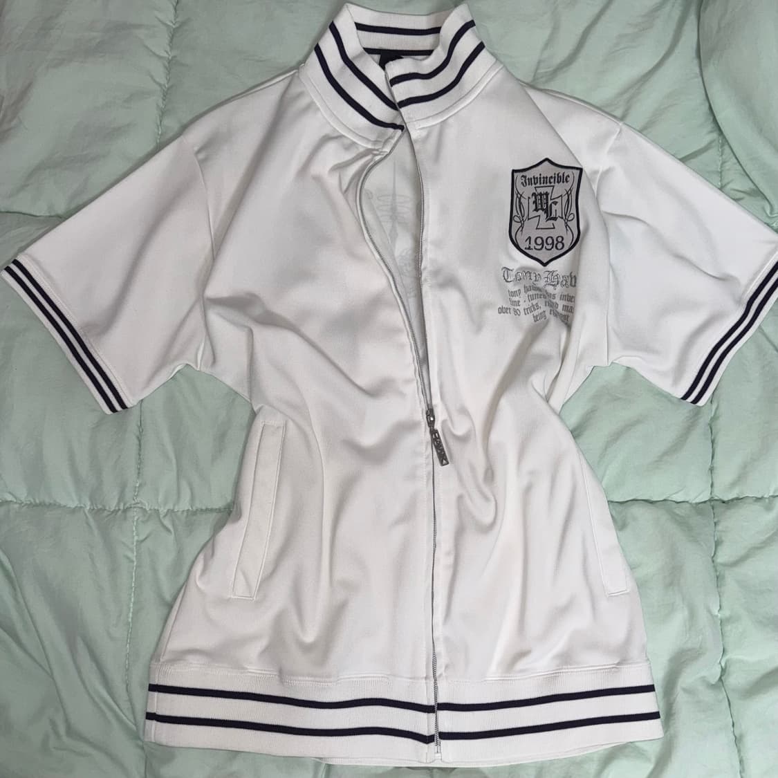 펑크 y2k 글리터 반팔 져지 저지 집업  상품이미지2