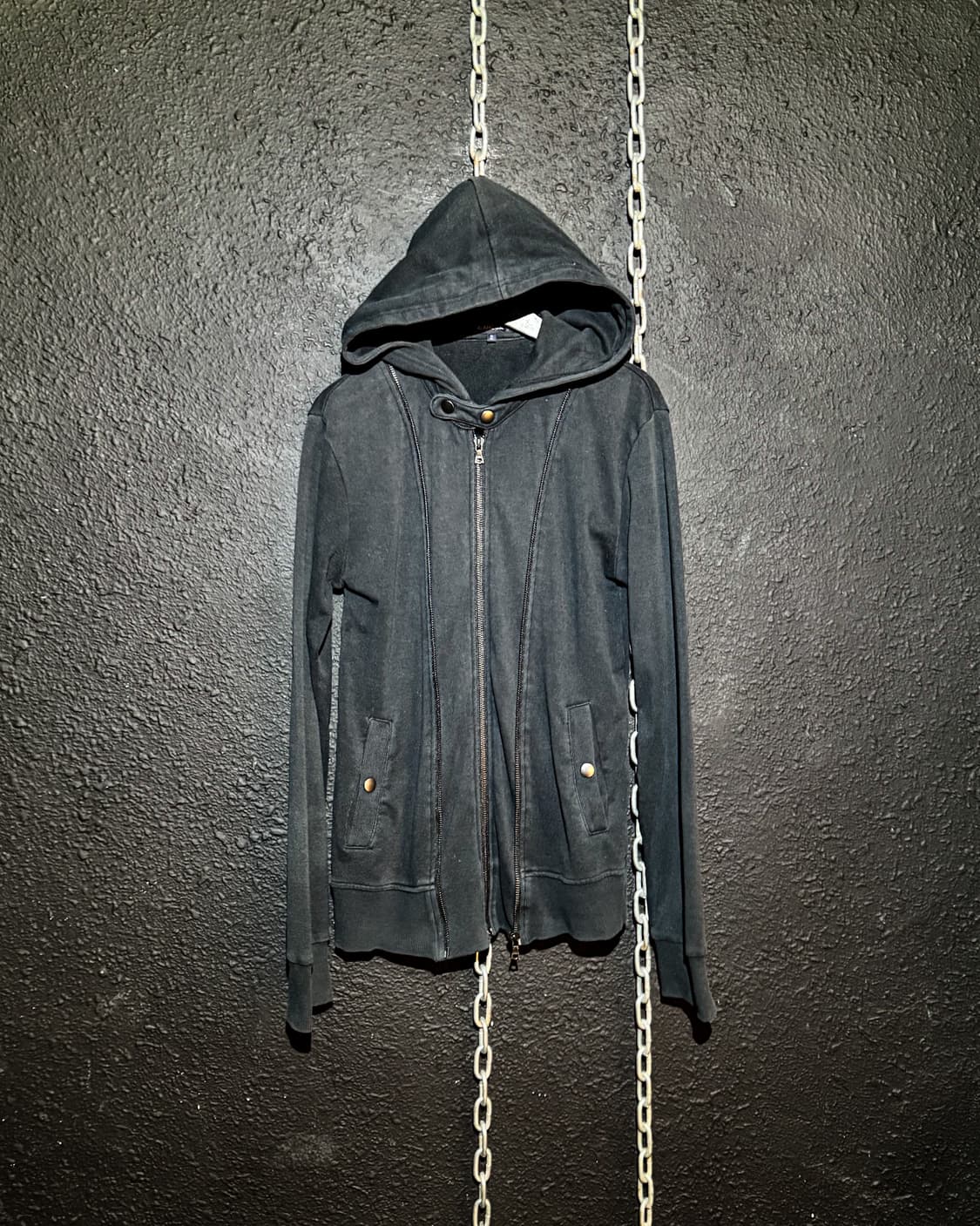 ABAHOUSE - Black double zipper Hoodie 상품이미지1