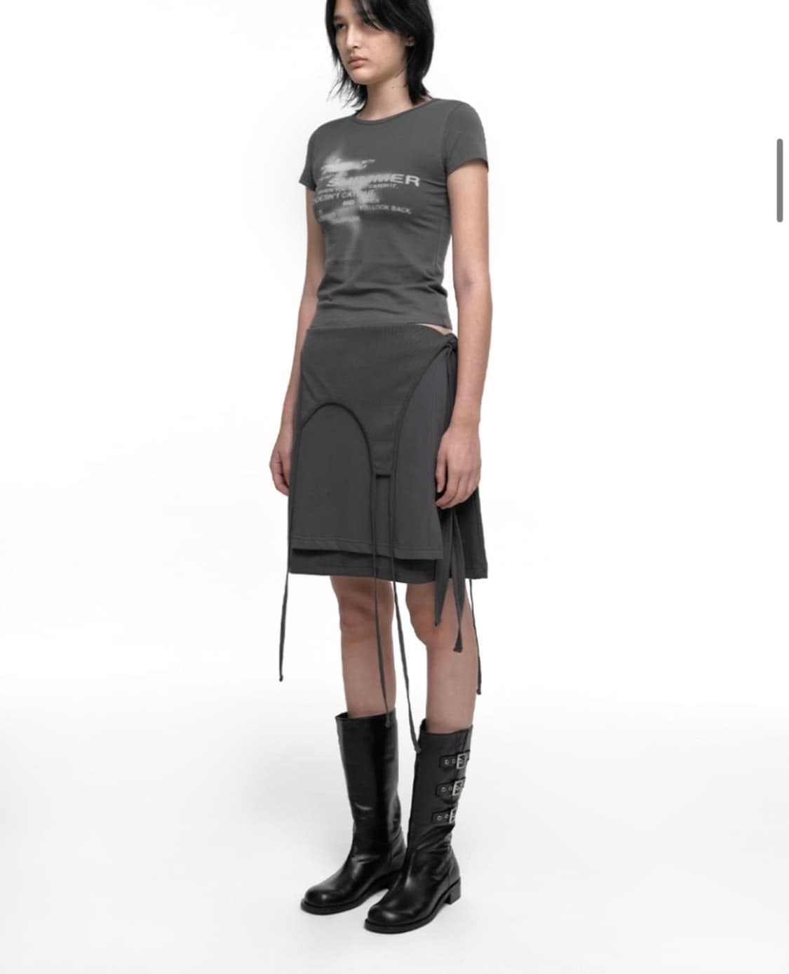 나체 폴드 레이어드 스커트 상품이미지3