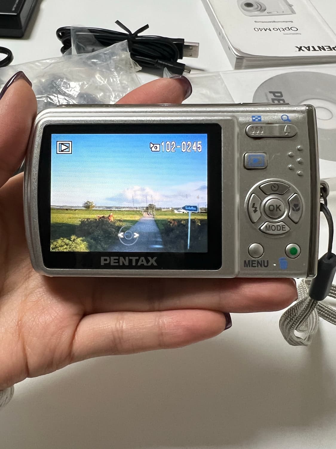 (풀박스) Pentax optio M40 실버 빈티지 디카 상품이미지6