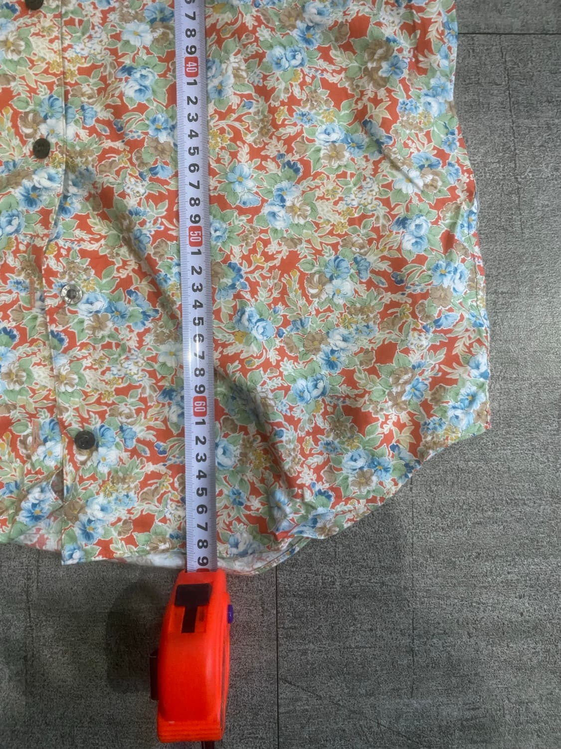 Elle 하구미모리걸 할메카지 아메카지너드남 복고풍 플라워 반팔셔츠 상품이미지3