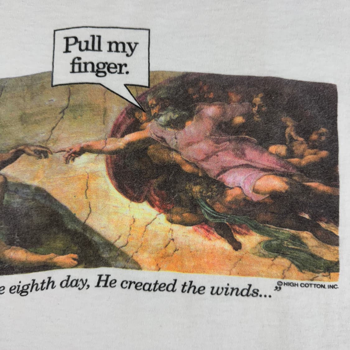 빈티지 90s 미켈란젤로 패러디 Pull My Finger 아트 티셔츠 상품이미지6