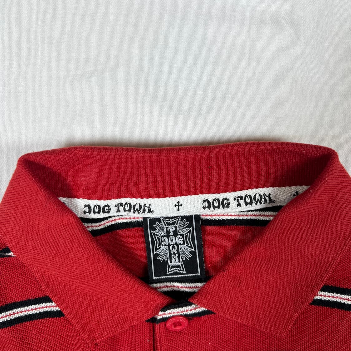 90’s 도그타운 스케이트보드 로고 스트라이프 반팔 피케셔츠 상품이미지7