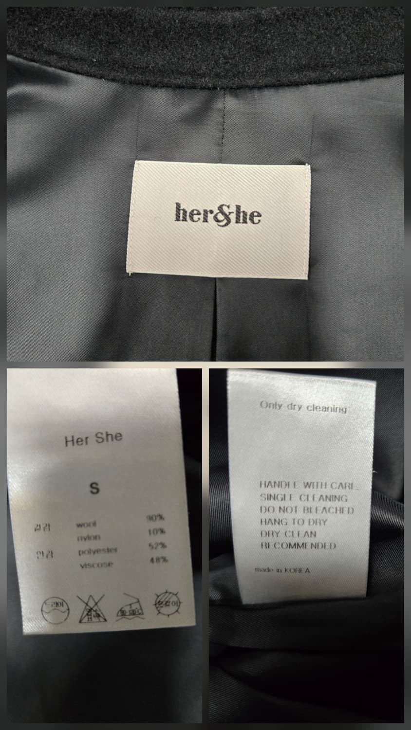 허앤쉬 her&she 크롭자겟 울90% 숏코트 상품이미지10