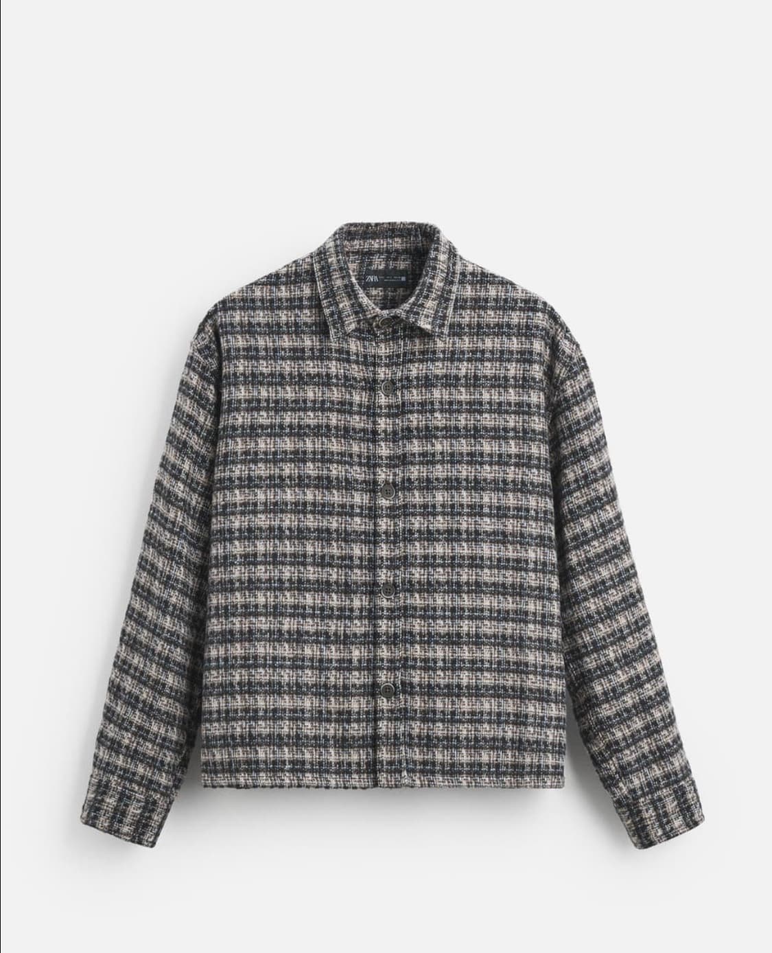 자라 소프트 텍스처 오버 셔츠 블랙 상품이미지1