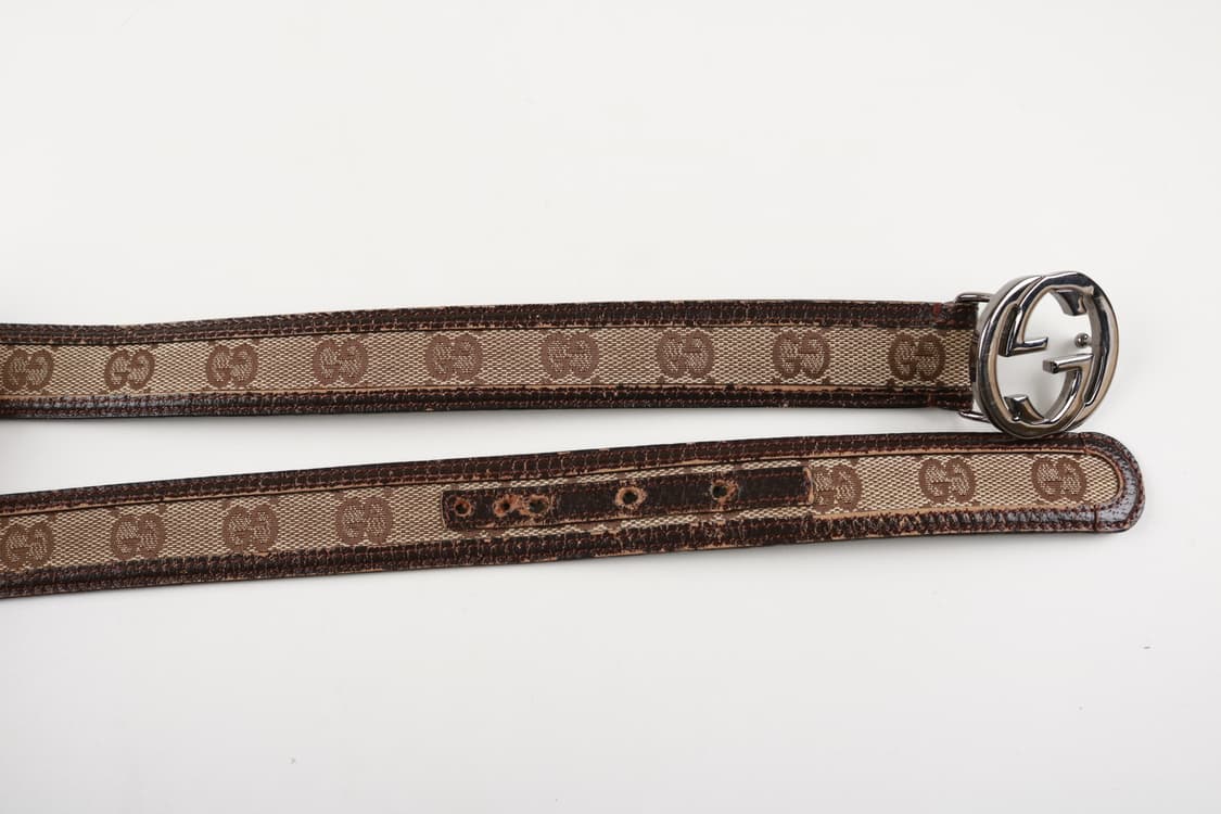 [여성 F] 구찌 GG 모노그램 캔버스 레더 벨트 (정품) 상품이미지3