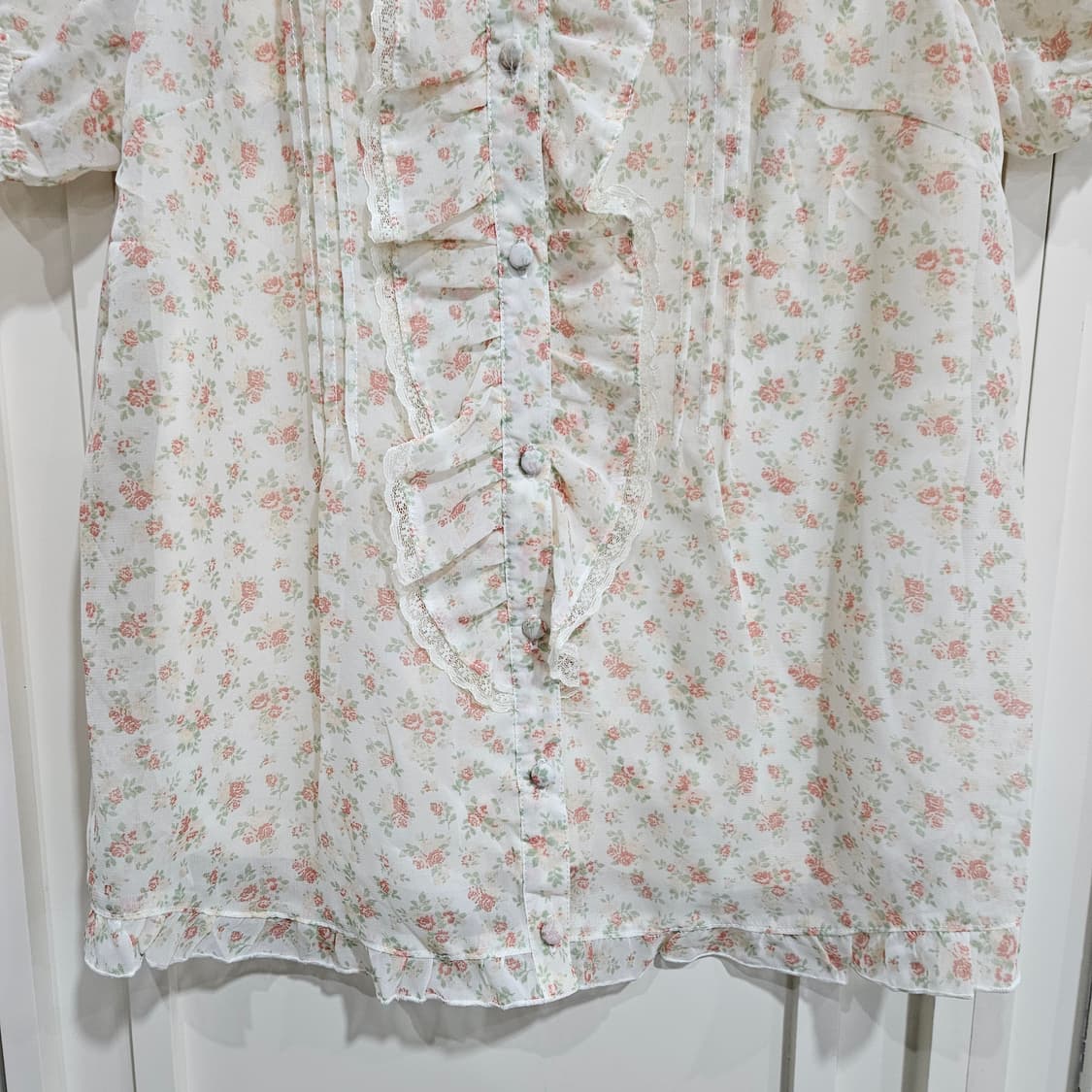 플라워 레이스 프릴 블라우스 상품이미지3