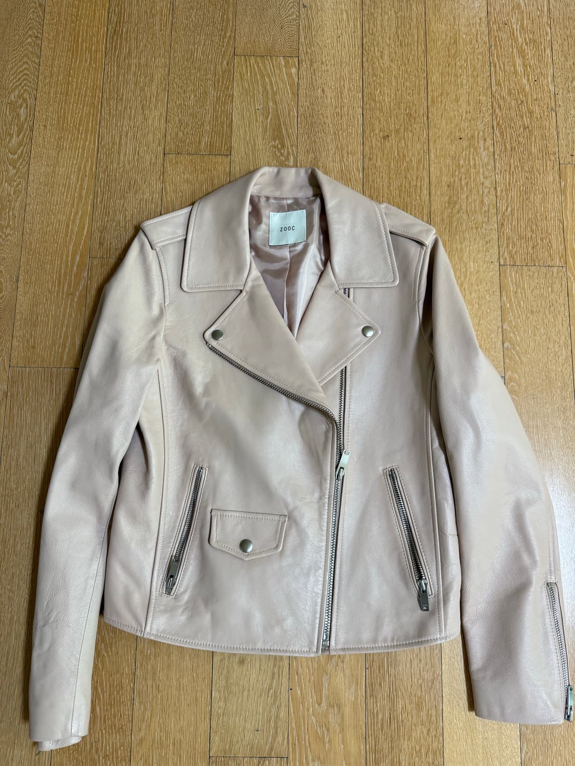 ZOOC 여성 양가죽 라이더 자켓 55 연핑크 상품이미지1