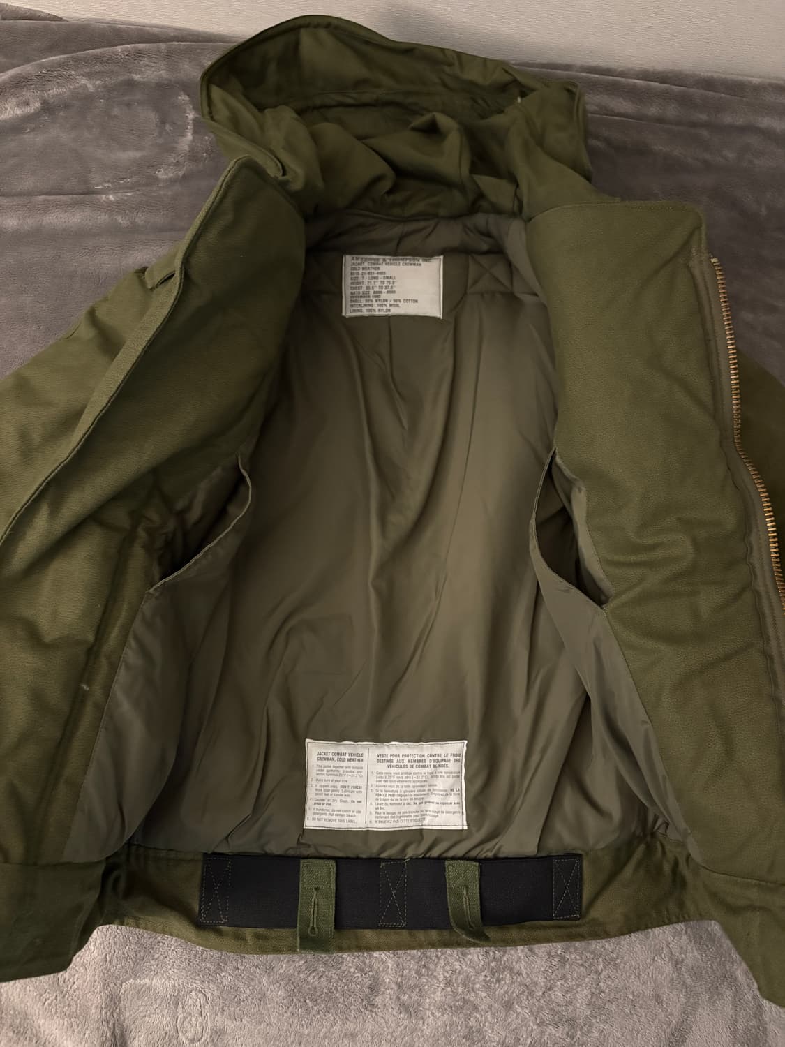 1985 캐나다군 AFV 탱커 자켓 스몰 롱 데드스탁 상품이미지5