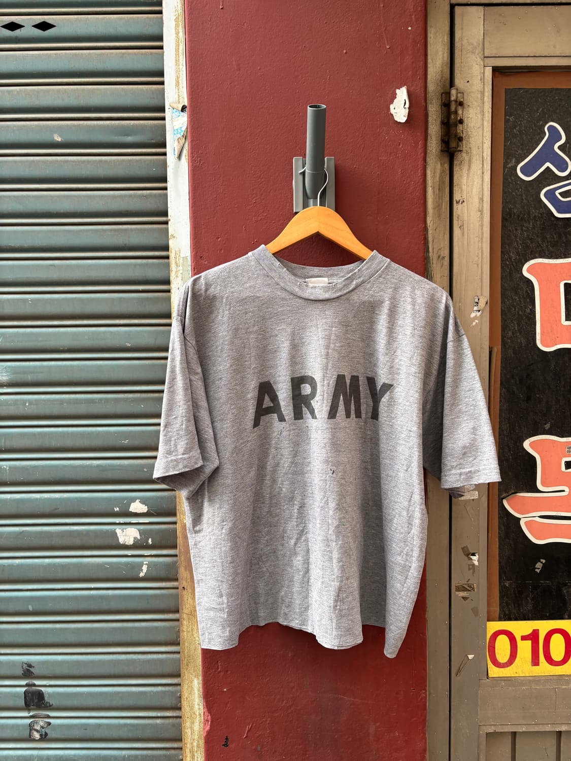 RH-07 U.S ARMY 빈티지 티셔츠 XL 컷오프 &데미지 커스텀 상품이미지1