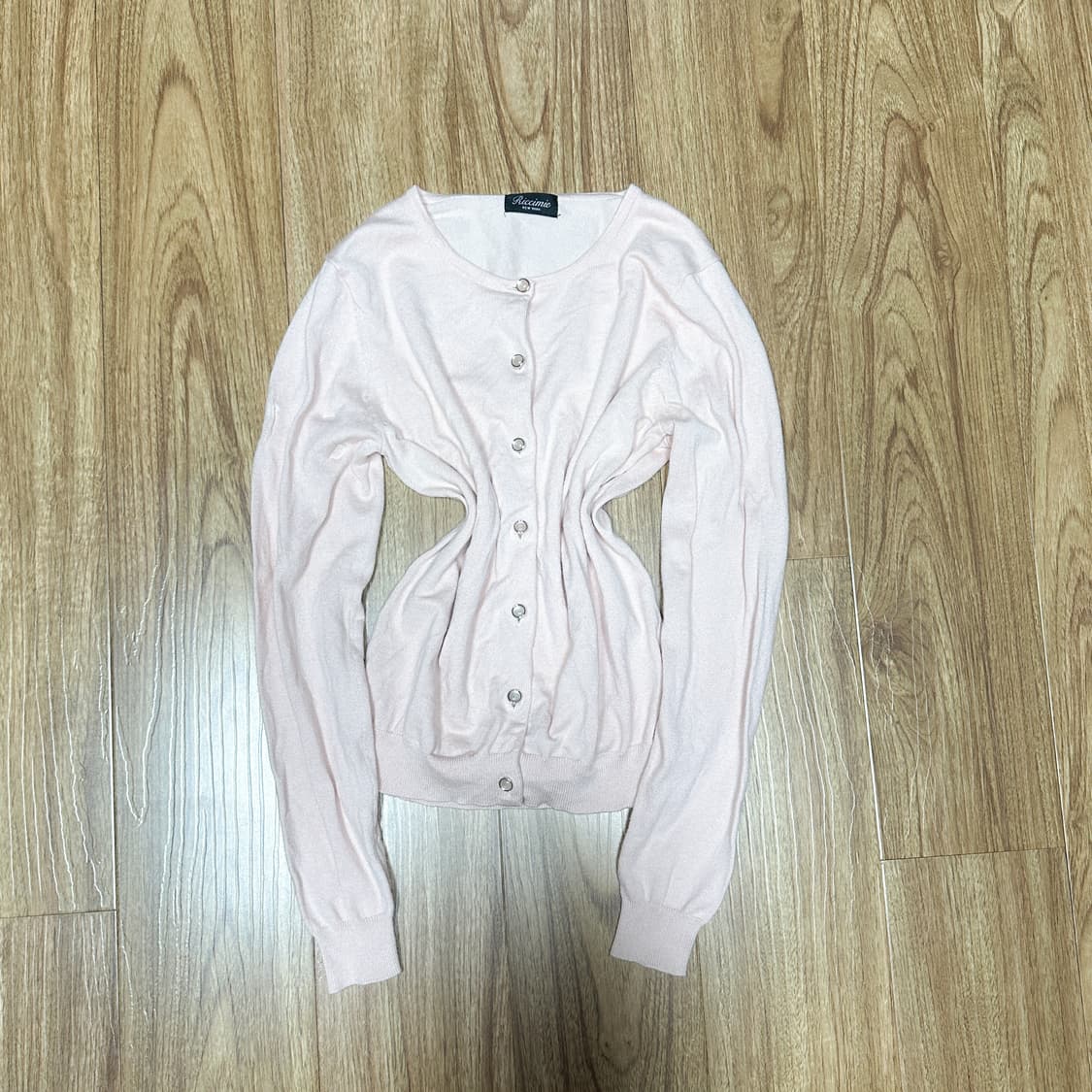 빈티지 핑크 긴팔 니트 가디건 히메갸루 로걀 라떼 모리걸 발레코어 긱시크 상품이미지1