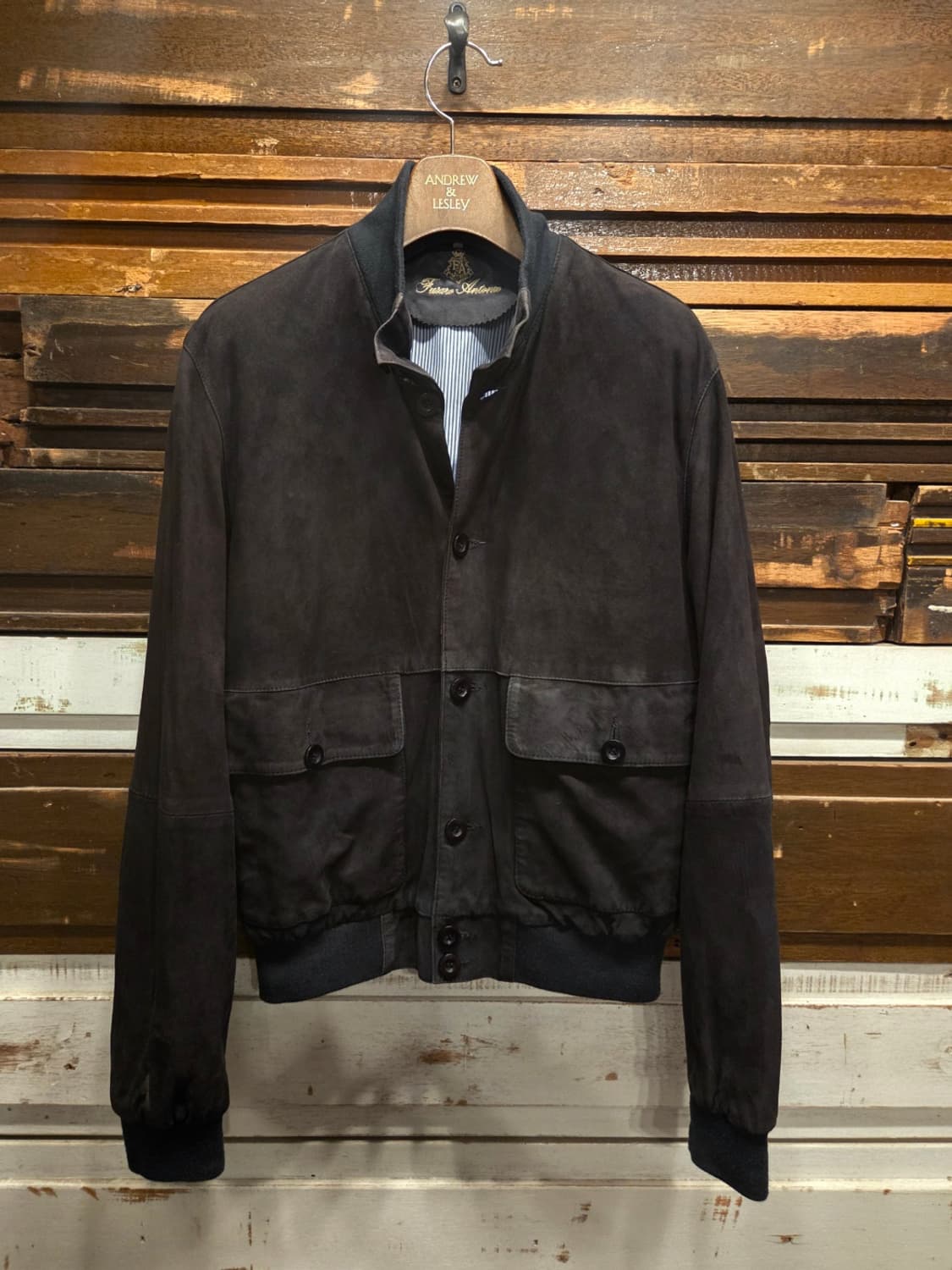 이탈리아 브랜드 FUSARO ANTONIO 스웨이드 해링턴자켓 상품이미지3