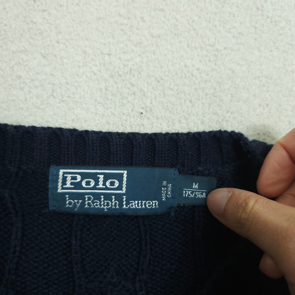 폴로 랄프 로렌 케이블 니트 M 네이비 상품이미지3