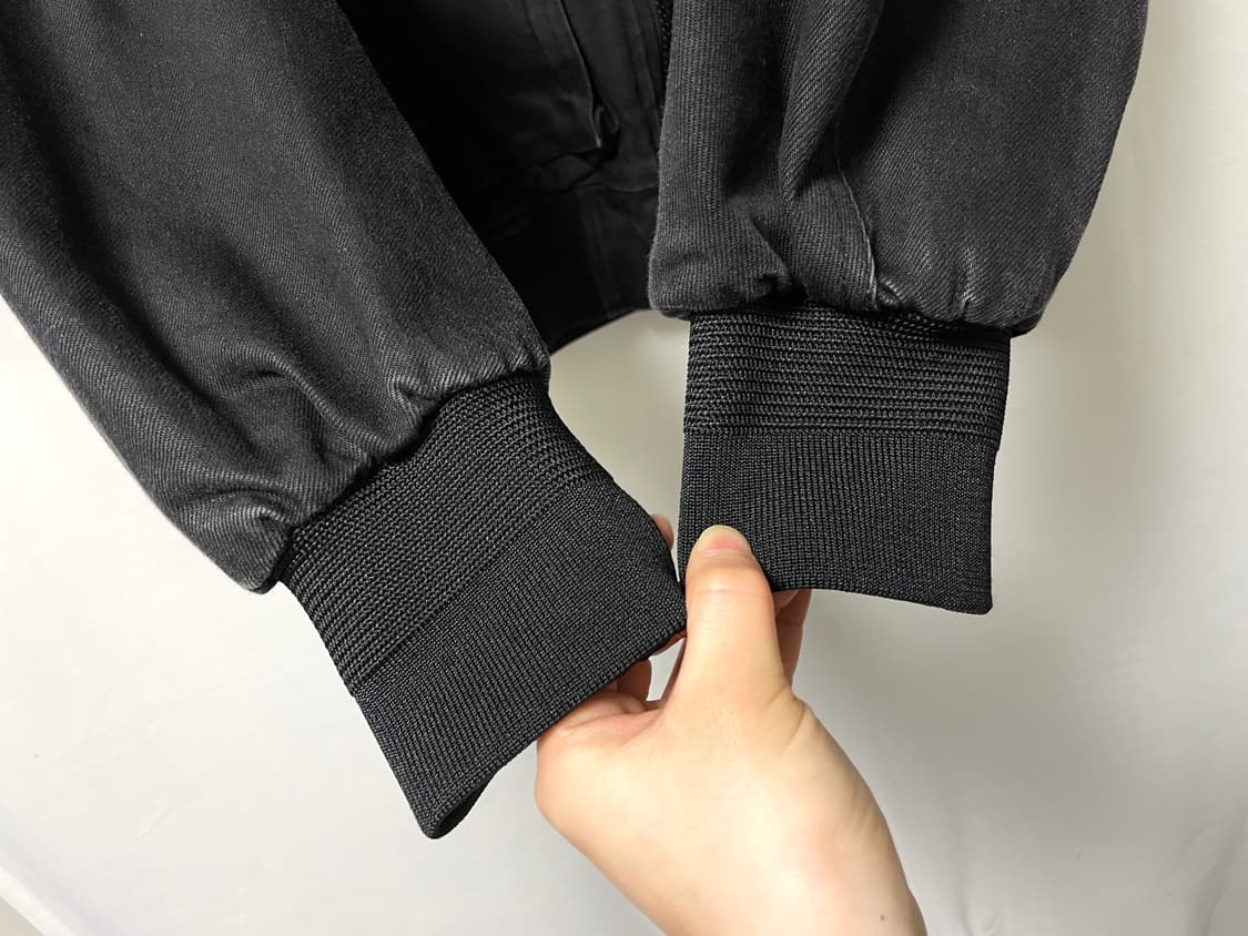 메종미네드 남성 크롭 오버핏 코팅 데님 ma-1 봄버 자켓 _ 워싱블랙 상품이미지5