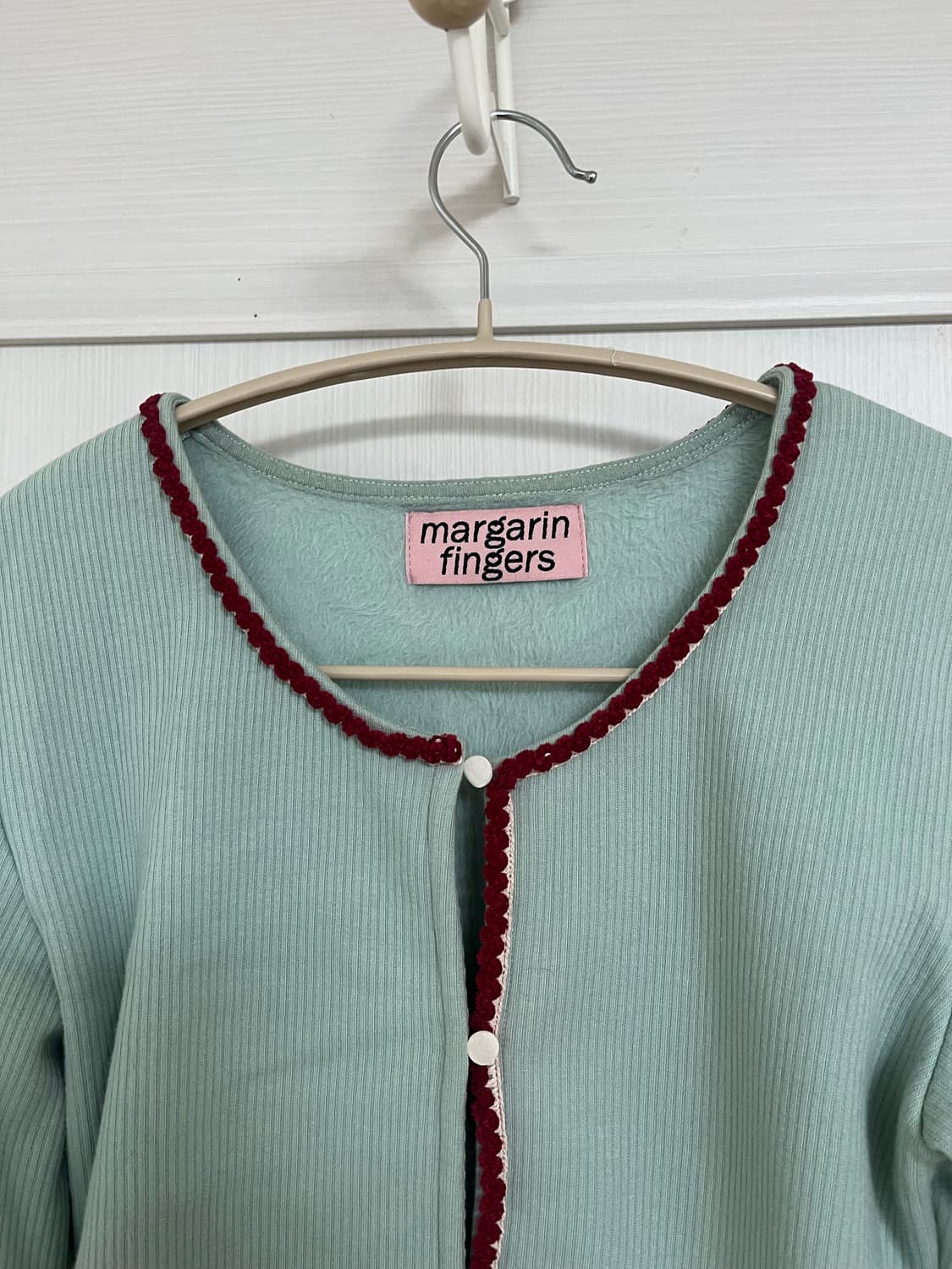 마가린핑거스 민트 기모 니트 가디건 상품이미지2