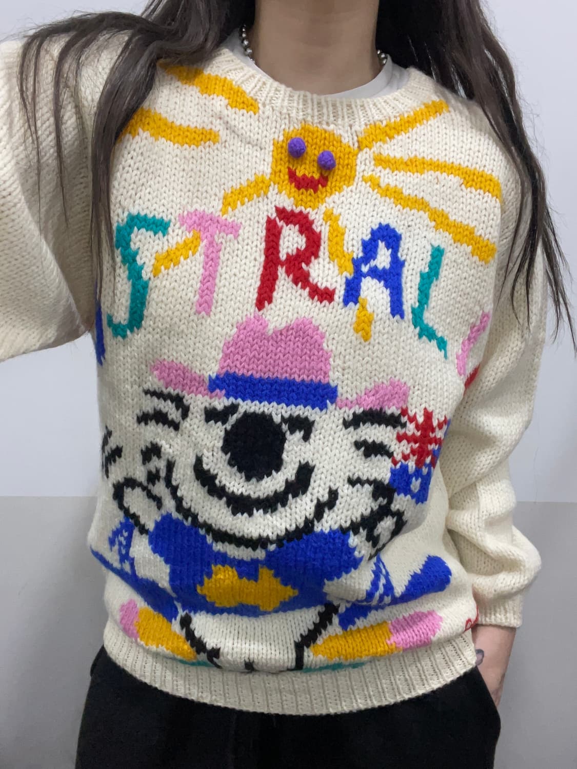 (빈티지) 레어 90‘s Ken Done 켄 돈 코알라 울 핸드니트 상품이미지1