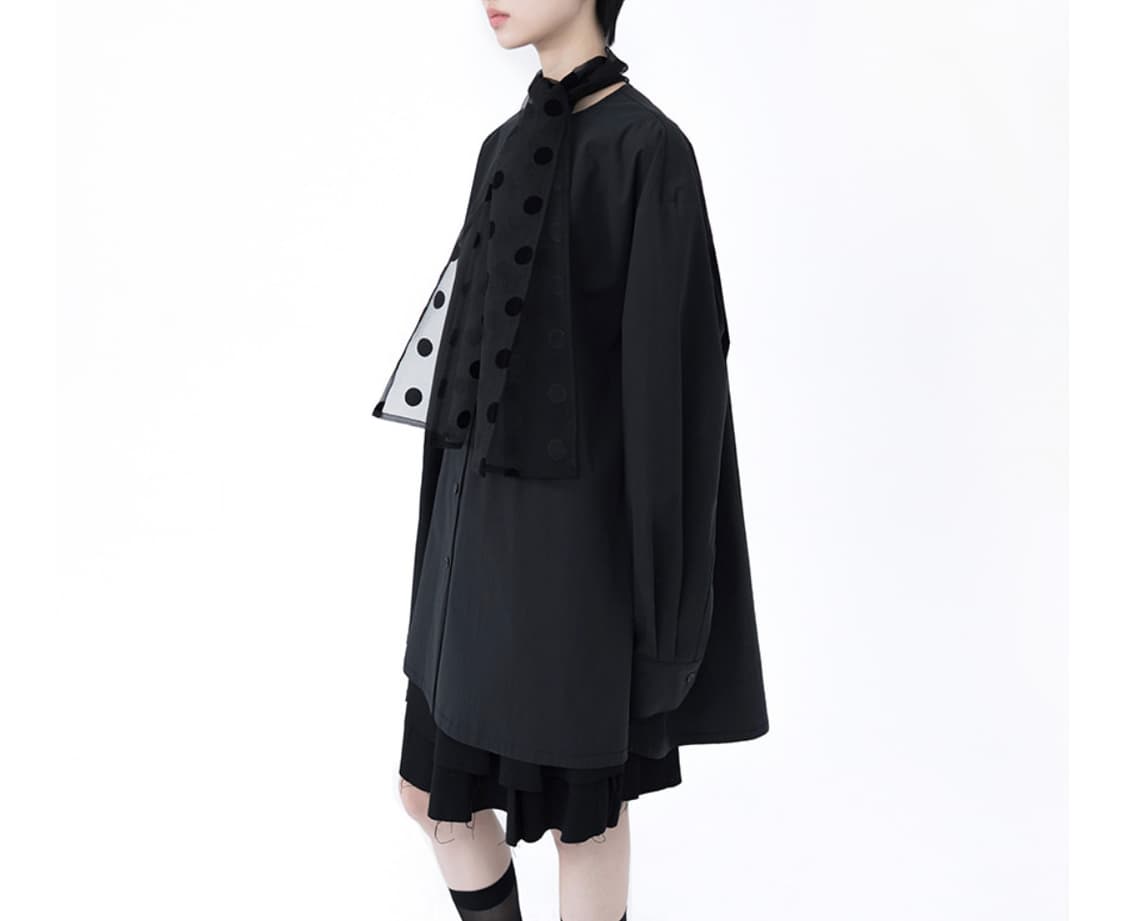 유노이아 Dot Tie Over Shirt 상품이미지1