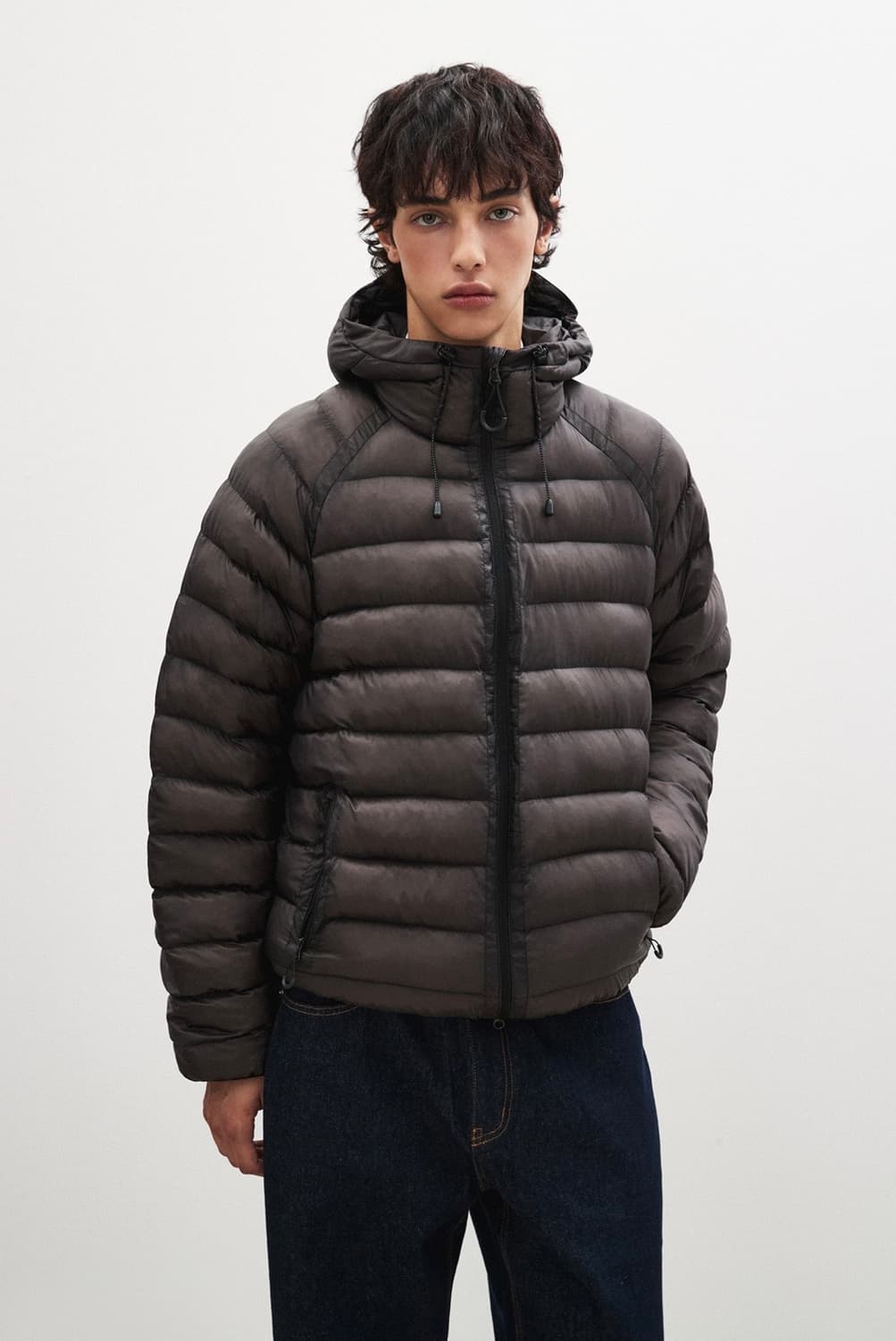 수아레 라이트 시어쉘 패딩 점퍼 브라운M 상품이미지1