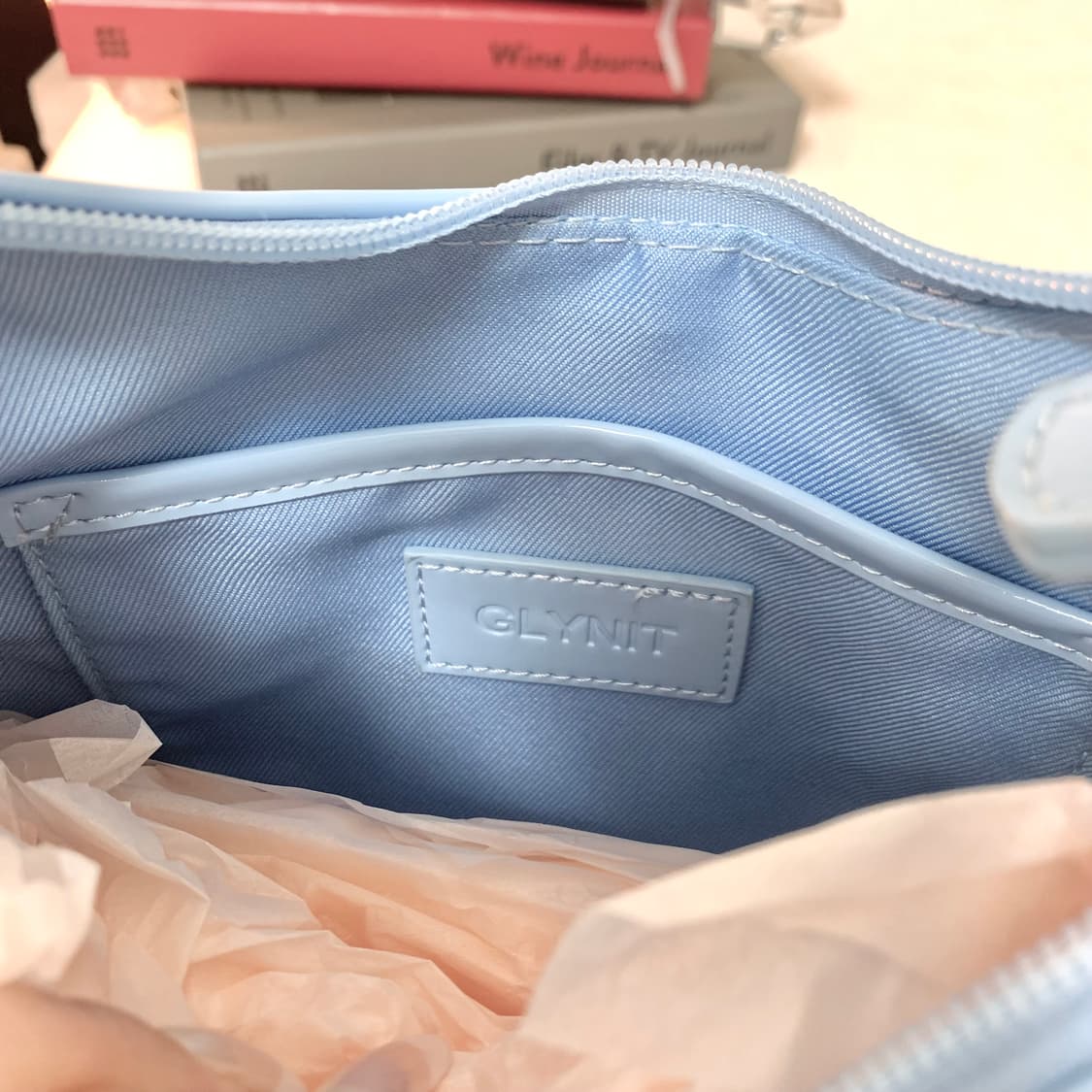 글리닛 페이턴트 파우더 블루 몰리 숄더백 새상품 가방 토트 상품이미지5