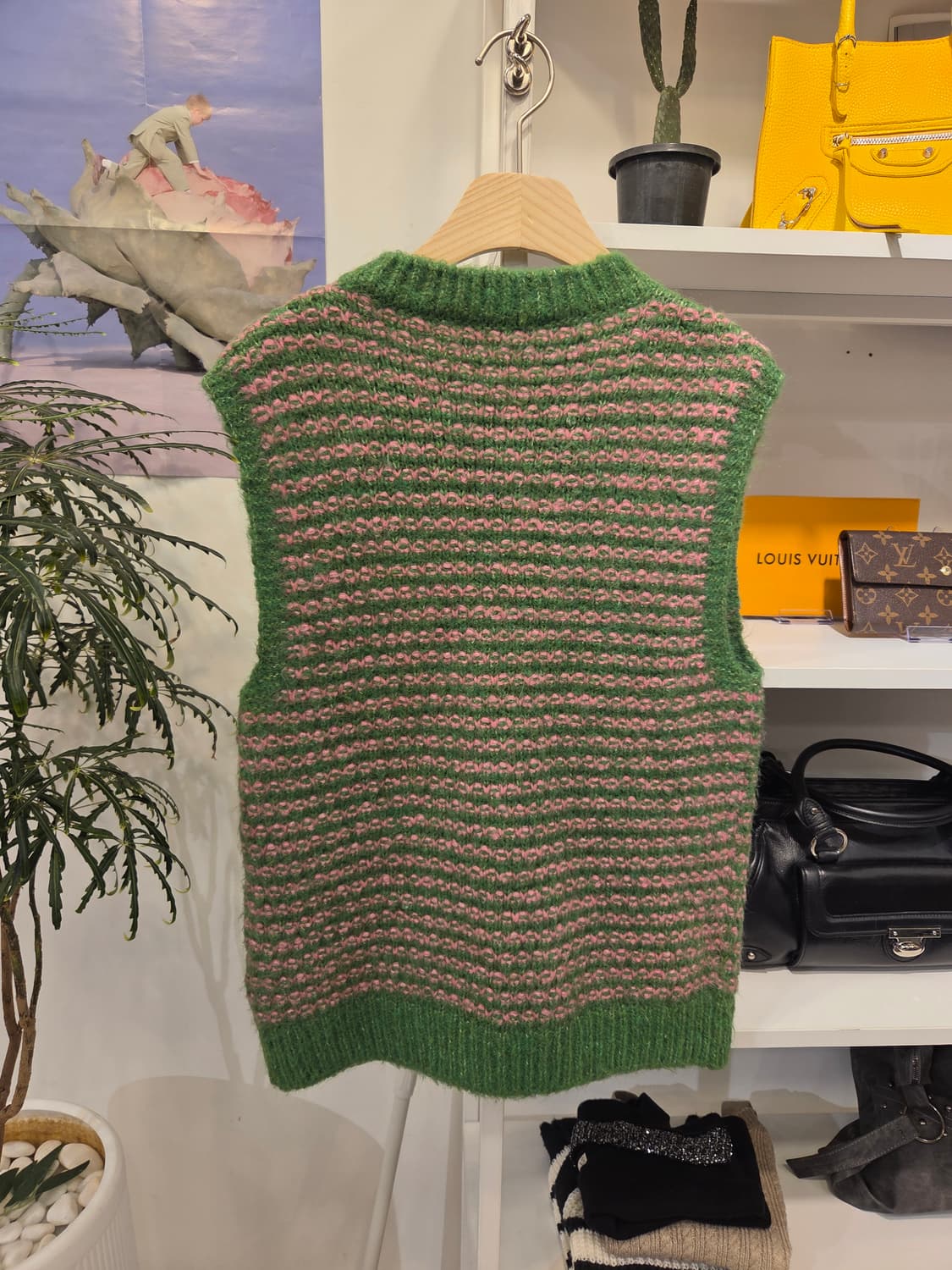 자라 뽀송 그린 핑크 니트 베스트 조끼 상품이미지4