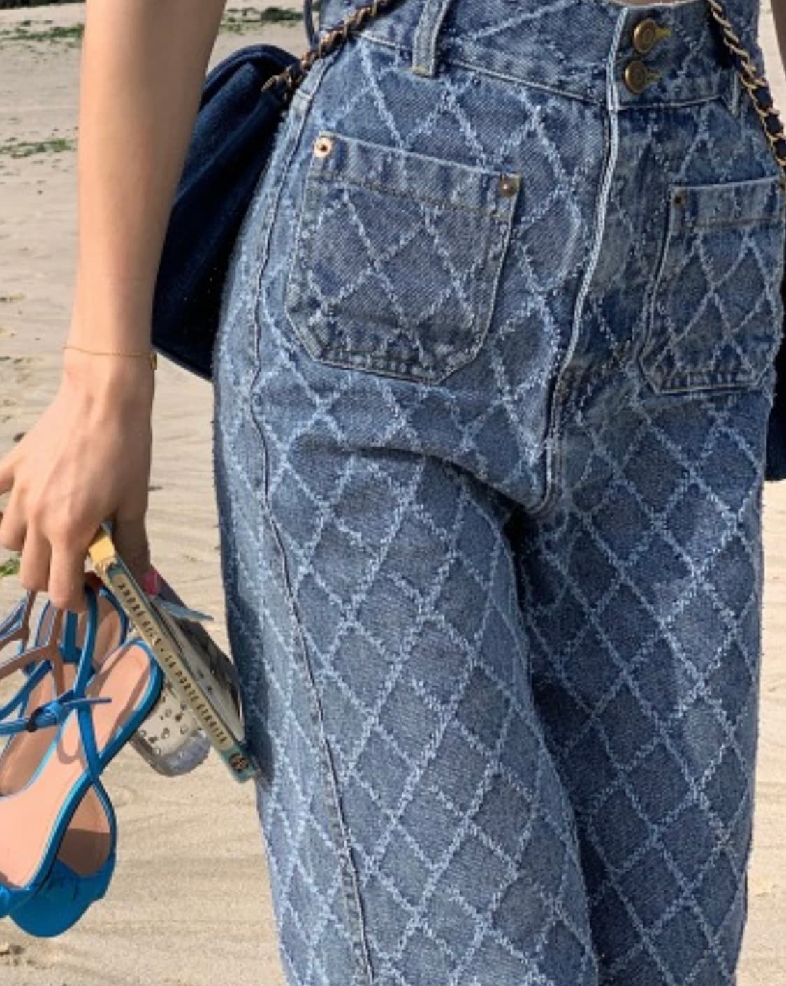 서쿠키 체크 진(Blue/L size) 상품이미지1