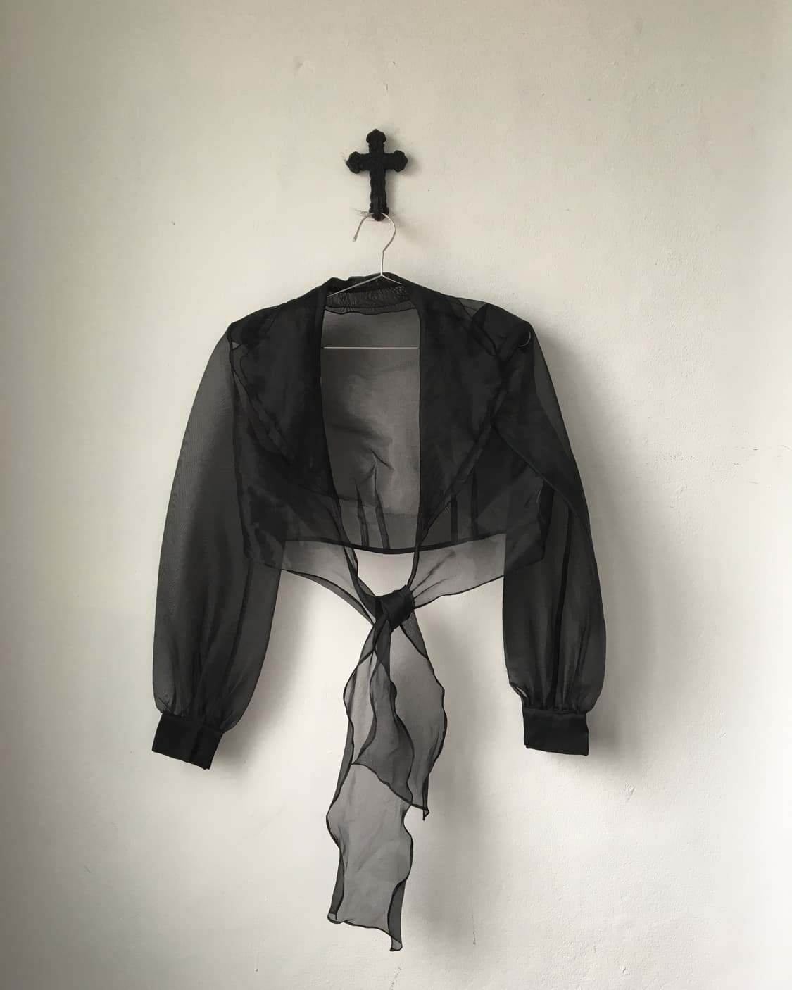 Organza tied cardigan 상품이미지1