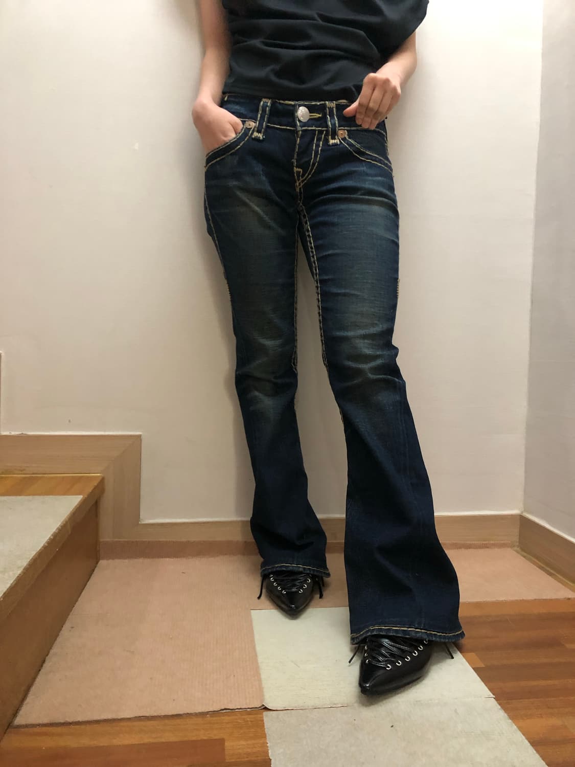 빈티지 트루릴리젼 옐로우 스티치 팬츠 상품이미지7