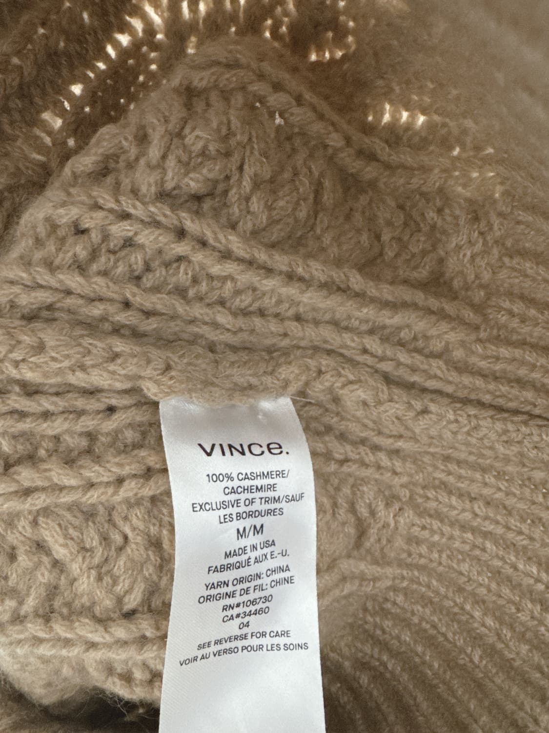 빈스 루즈핏  캐시미어 피셔맨 케이블 니트 상품이미지5