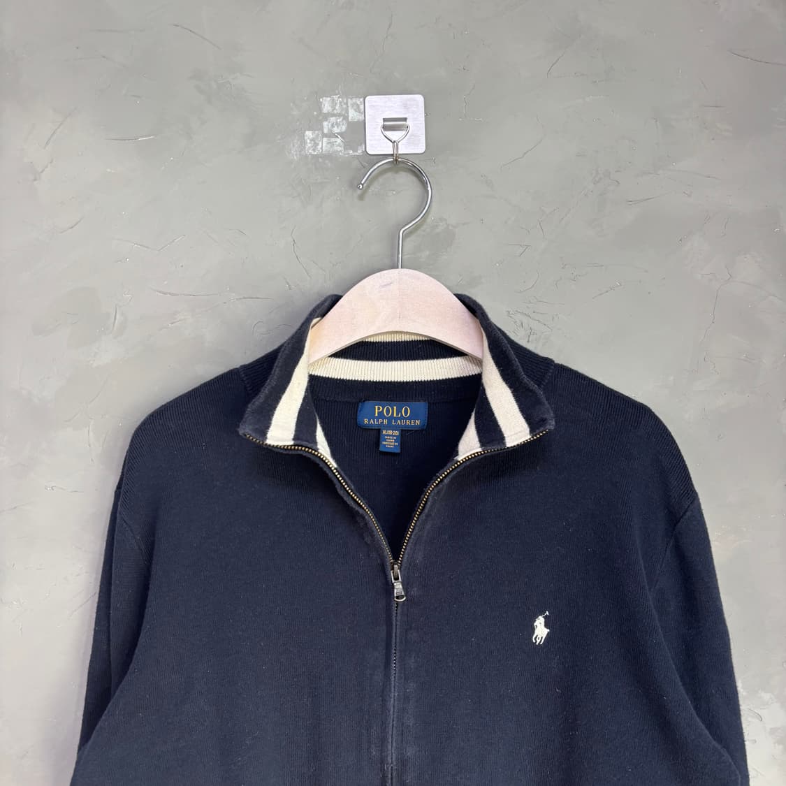 폴로 랄프로렌 니트 집업 네이비 상품이미지2