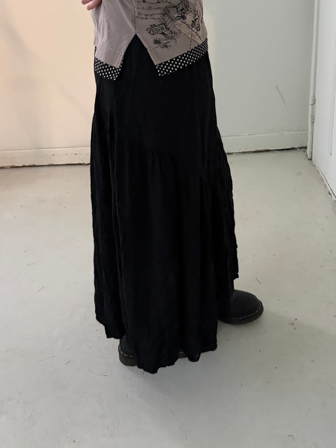일본빈티지 블랙 롱스커트 상품이미지2