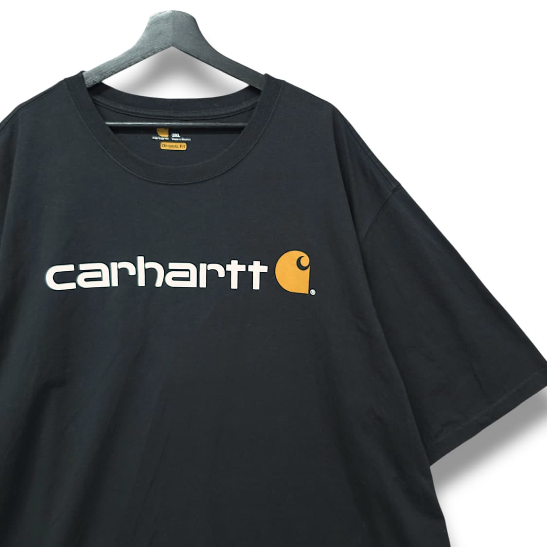 [3XL] 칼하트 블랙 오리지널 핏 (박스핏) 시그니처 로고 반팔티셔츠 상품이미지3