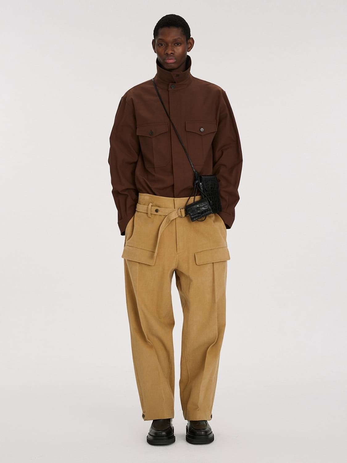 렉토 더블포켓 코튼 워크 셔츠 브라운 M 상품이미지2