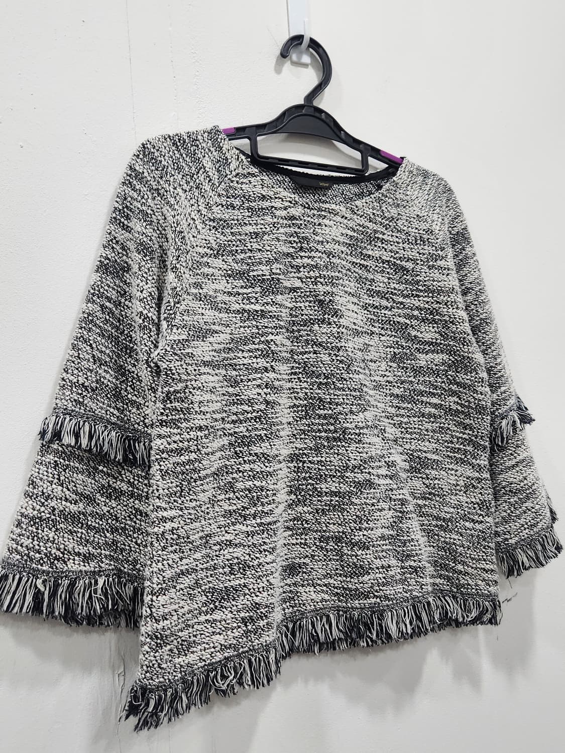 [S] 르샵 Leshop 트위드 스타일 프린티 세미크롭 니트 상품이미지3