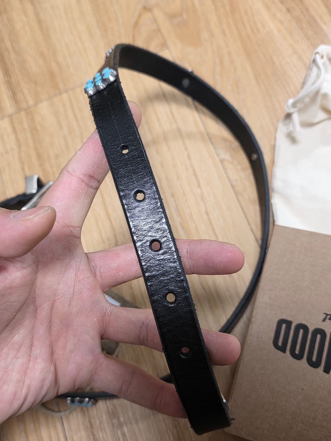 새제품95size택포24만)러스트무드 Oro웨스턴 벨트 블랙 상품이미지3