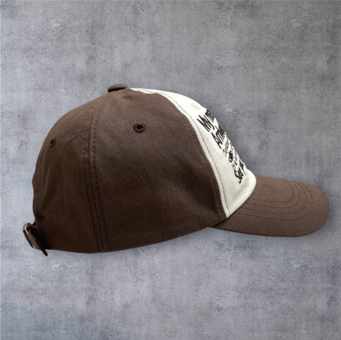 밀로 아카이브 Millo Archive 브라운 투톤 레터링 볼캡 상품이미지4