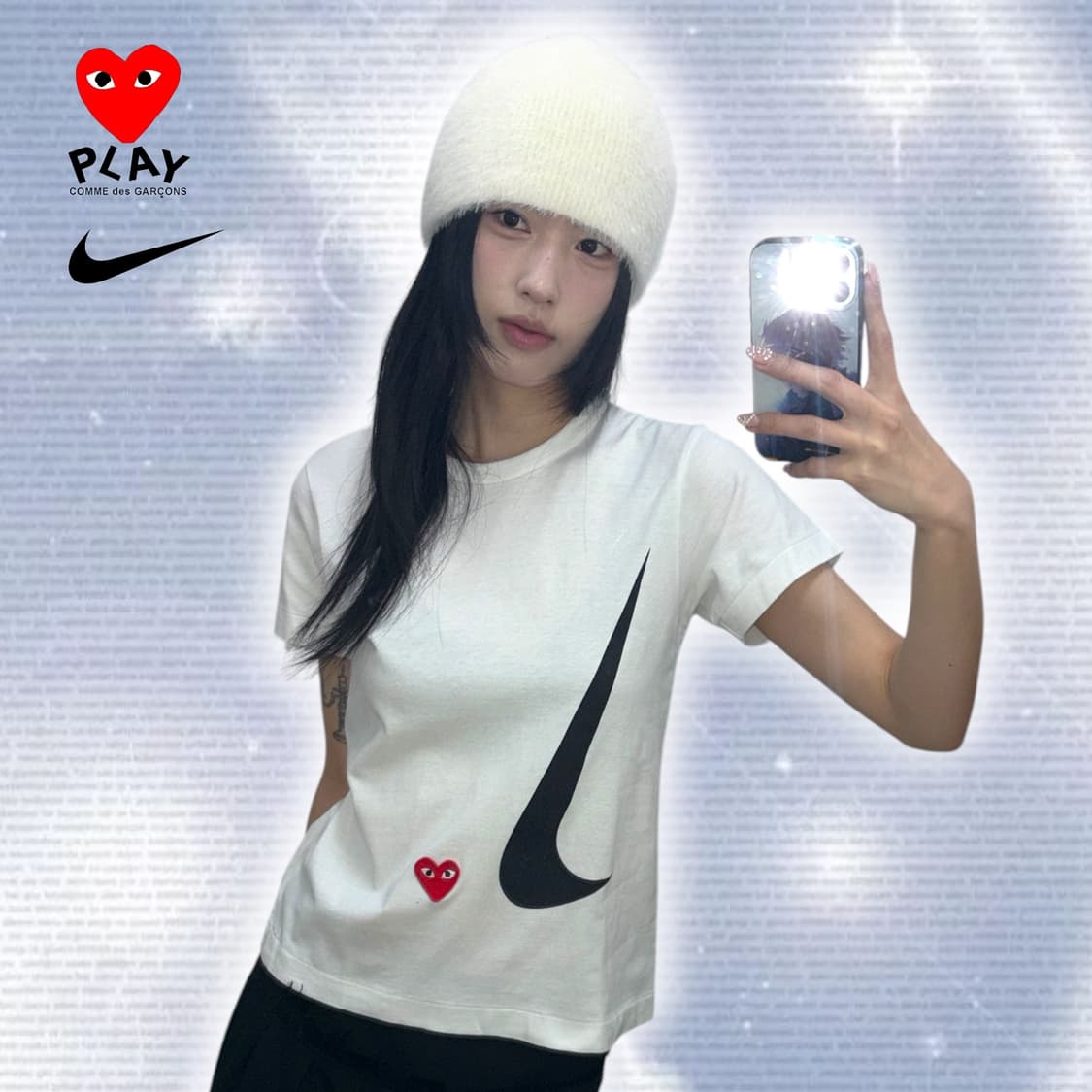 꼼데가르송x나이키 콜라보 반팔티 상품이미지1