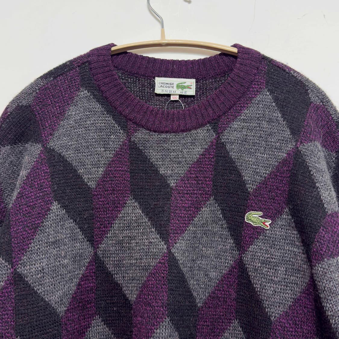 서광 라코스테 아가일 울 니트 상품이미지2