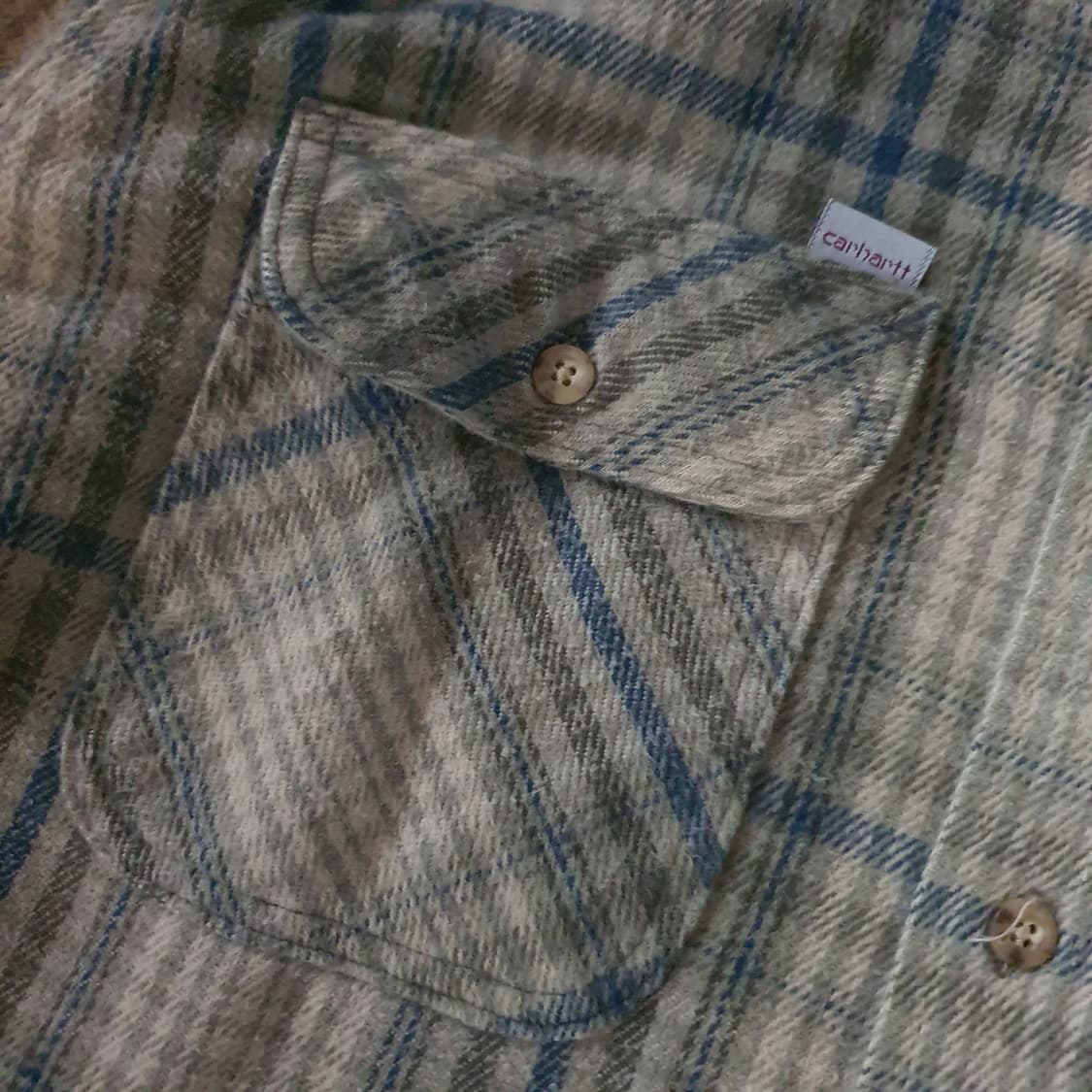 90s us made 칼하트 헤비웨이트  플라넬 셔츠 상품이미지4