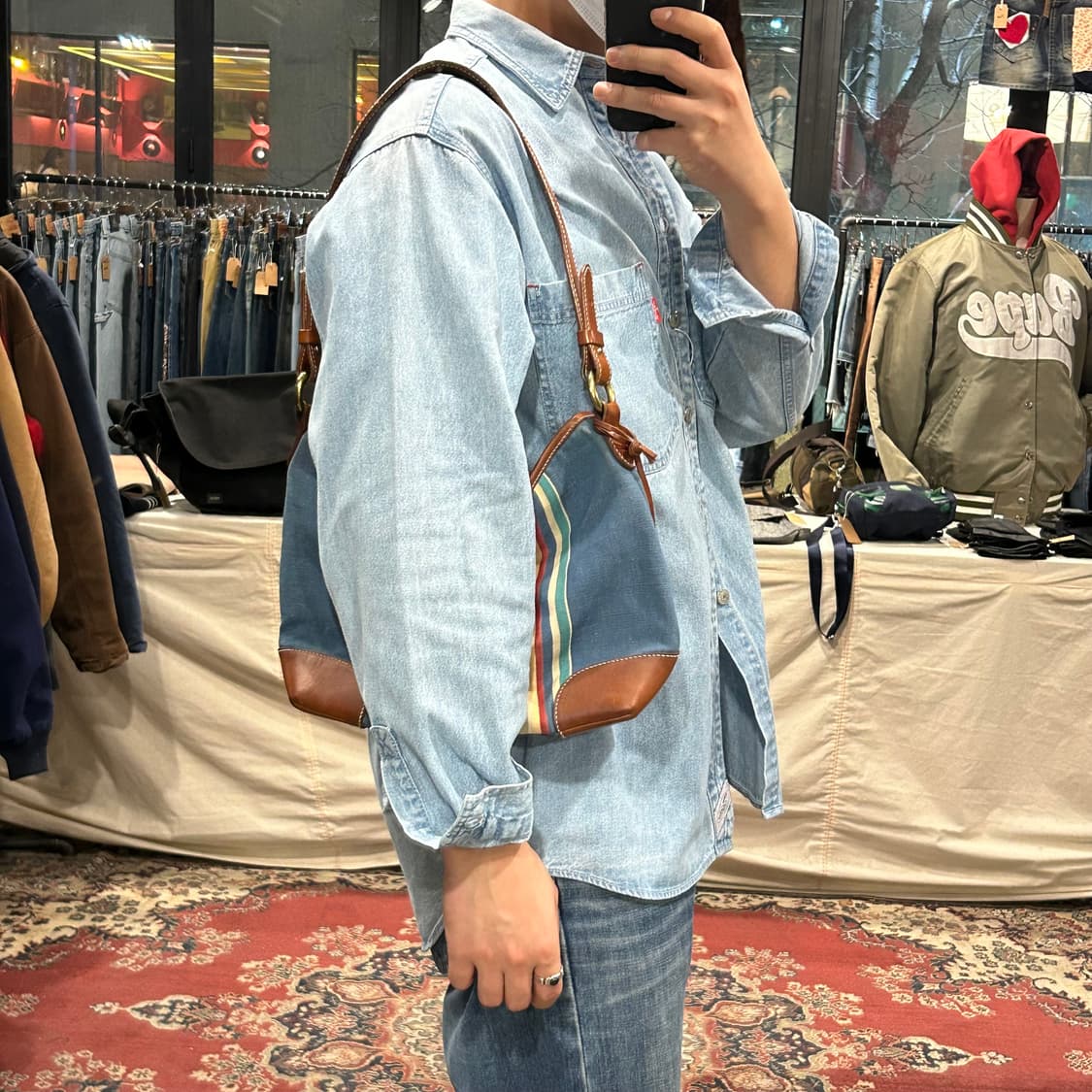 폴로 랄프로렌 스트라이프 호보백 숄더백 가방 상품이미지9